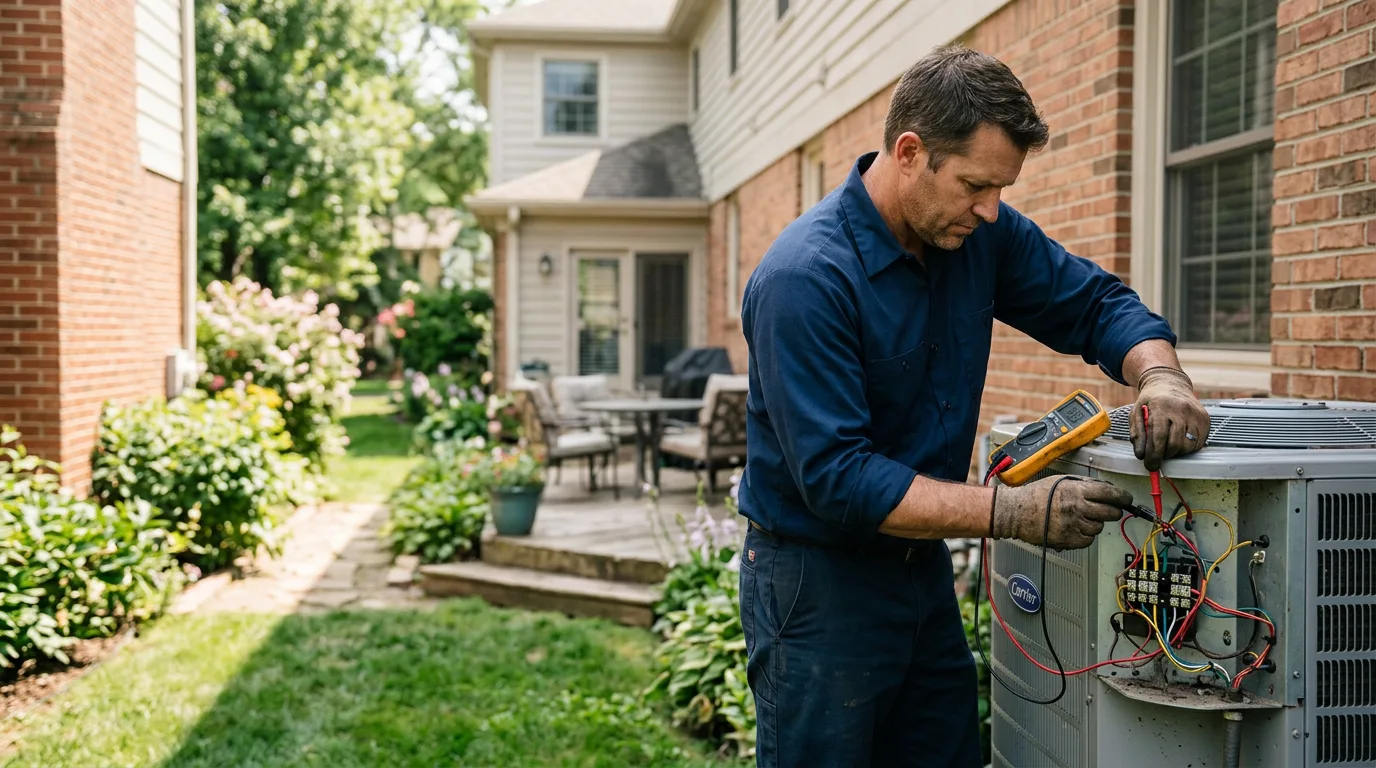HVAC technician working near Mathews, VA